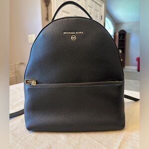 Michael Kors Black Leather Valerie Backpack